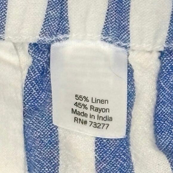 Sonoma Linen Shorts Women's L | Blue & White Striped | Lightweight Comfort | EUC - Picture 5 of 10